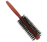 IWOWHERO Brosse Cheveux Ronde Moyenne Poils Sanglier avec Manche Bois Ergonomique Brosse Brushing Spirale pour Femmes Démêlage Anti-frisottis Coiffage Lissage et Bouclage Quotidien