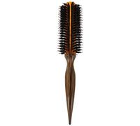 IWOWHERO Brosse Ronde Chauffante pour Cheveux Courts Brosse Poils de Sanglier avec Manche Bois Résistante Chaleur pour Bouclage et Brushing Peigne Salon pour Différents Types de Cheveux
