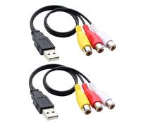 IWOWHERO Câble USB Mâle vers 3 connecteurs Femelles Cuivre Étamé pour Audio Vidéo Compatible Tv PC Installation Facile et Transmission Rapide