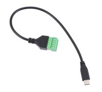 IWOWHERO Câble USB Type-c Méthode de Câblage sans Soudure vers 5 Broches Bornier à Vis, Extension de Données en Cuivre Compatible Ordinateurs et Téléphones Mobiles