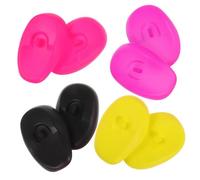 IWOWHERO Cache-oreilles Silicone Pour Teinture Cheveux 4 Paires Taille Petit Résistant Haute Température Protection Salon Professionnel Coloris Noir Violet Jaune Rose