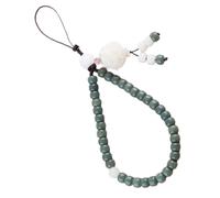 IWOWHERO Chaîne De Téléphone Perlée Bodhi Pour Smartphone, Lanière Décorative Chinoise Vintage, Couleur Vert Ombré Fleurs, Courte, Compatible Téléphones Portables Et Lecteurs Mp3, Accessoire De Voyage