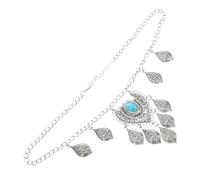IWOWHERO Chaîne De Tête Turquoise Élégante Avec Pendentif Front Bijoux Cheveux Femme à Franges Style Ethnique Danse Orientale Et Mariages Accessoire Mode Polyvalent
