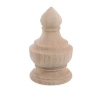 IWOWHERO Chapeau de Poteau Bois Massif Non Fini Sculpté Embout Décoratif pour Main Courante Escalier Tête de Lit et Colonne Intérieur Accessoire Ornement Artisanal Élégant