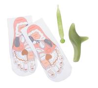 IWOWHERO Chaussettes de Réflexologie avec Outils Massage Points Acupression Confort Coton Respirant Grandes Unisexes avec Guide Acupoints