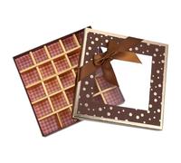 IWOWHERO Coffret de Chocolats 25 Cases Noir Compartiments Boîte à Truffes et Bonbons pour Présents de Saint-Valentin Mariage Fêtes et Emballage Gourmand