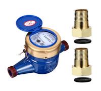 IWOWHERO Compteur d'Eau Numérique Dn15 en Fer Filetage Mâle 4 Points, Compteur d'Eau pour Maison et Jardin, Débitmètre Électronique Fiable et Précis, Usage Domestique et Extérieur