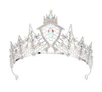 IWOWHERO Couronne de mariage - Diadème en cristal argenté avec bandeau en alliage orné de strass pour la mariée, idéal pour une cérémonie de mariage, un bal de promo, une fête prénuptiale, un
