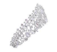 IWOWHERO Couronne de Mariée en Cristal Diadème de Mariage Léger Accessoire Coiffure pour Mariage et Séance Photo Tiare Ornée de Strass Coiffe Élégante pour Demoiselle D’Honneur