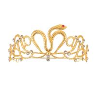 IWOWHERO Couronne de Mariée Serpent Dorée en Strass Diadème Coiffe pour Mariage et Cortège Accessoire Léger et Élégant pour Anniversaire et Halloween