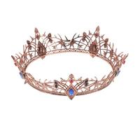 IWOWHERO Couronne Vintage Mariée Rétro Cuivre Rouge Accessoire Tête Princesse Renaissance pour Mariage Bal et Costume Léger et Polyvalent