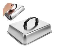 IWOWHERO Couvercle Rectangulaire en Acier Inoxydable 25X18X65 CM pour Cuisson Vapeur et Grillade Cloche à Fromage Fondante Poignée Antidérapante pour Plaque de Cuisson et Grill
