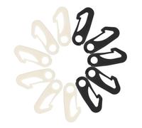 IWOWHERO Crochets pour Mât de Drapeau en Plastique Noir et Blanc 50 Pièces pour Fixation de Drapeaux en Extérieur, Clips Réglables à Trois Trous pour Camping et Activités de Plein Air