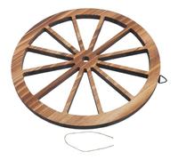 IWOWHERO Décoration Murale en Bois Vintage 20 CM Roue de Chariot à 4 Roues Couleur Marron Clair Art Mural Rustique pour Salon Jardin et Patio Décoration Extérieure Authentique Style Far