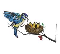 IWOWHERO Décoration Murale Jardin en Fer Sculpture Oiseau sur Branche, Art Mural Simple et Vivant pour Usage Extérieur, pour Embellir Murs de Jardin