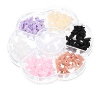 IWOWHERO Décorations Ongles Nœud Perle 3d en Résine Acrylique, Boîte Mixte Bijoux Nail Art Strass Colorés et Rubans, Accessoires Manucure DIY pour Fille, Ornements Décoratifs pour Ongles