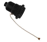 IWOWHERO Douille à Tirette en Bakélite Noire Chaînette Support de Lampe à Vis E27 Accessoire pour Lampe de Table à Suspendre et Applique Murale Remplacement Pratique et Sécurisé