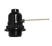 IWOWHERO Douille E27 à Tirette en Bakélite Chaînette Intégrée, Adaptateur de Socle pour Lampe de Plafond, Installation Simple pour Usage Domestique