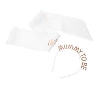 IWOWHERO Écharpe et Serre-tête Future Maman Doux et Portable pour Shower Accessoires Élégants pour Fête Prénatale Sash Maternité Confortable et Léger