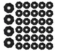 IWOWHERO Écrous à Molette Traversants M4 Noir 200 Pcs Boutons de Serrage Manuels en Plastique D’étoile Poignée Moletée pour Réglages Précis et Montage Industriel