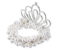 IWOWHERO Élastique Cheveux Perlé Couronne Chic pour Filles Accessoires Cheveux Mignons Serre-tête Décoratif Élégant Maintien Doux et Pratique pour Queue de Cheval