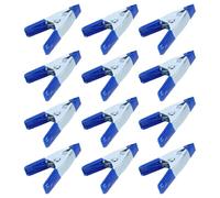 IWOWHERO Ensemble de 12 Pinces à Ressort Métalliques Miniatures, Multifonctionnelles Protection Bleue Galvanisée, Clips en Acier Robustes pour Bricolage, Bureau, Maison et Usage Extérieur