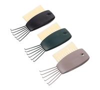 IWOWHERO Ensemble de 3 Brosses de Nettoyage pour Cheveux Outil de Nettoyage Peigne Multifonction Couleurs Gris Vert Foncé Noir Format Mini pour Éliminer Cheveux Poussière et Peluches Usage