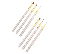 IWOWHERO Ensemble de 6 Pinceaux à Manucure pour Nail Art - Pinceau Liner Fin Pinceau Gel UV Stylo de Précision - Outils Professionnels pour Décoration D’Ongles Kit Polyvalent pour Salon