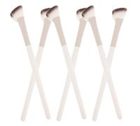 IWOWHERO Ensemble de 6 Pinceaux Contour en Plastique et Nylon Beige D'éventail Demi-lune pour Maquillage Quotidien et Sculpture Précise du Nez