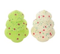 IWOWHERO Éponge à Maquillage Visage de Noël Lot de 2 Éponges Rondes Paillettes Multicolores Matériau Hypoallergénique sans Latex Applicateur Fond de Teint Humide Étui Carré pour