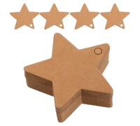 IWOWHERO Étiquettes Décoratives en Papier Kraft D’étoile 6x6 Cm Lot de 100 Pièces Étiquettes Présents Vierges pour Noël Fête et Emballage Présent Multifonctionnelles en Carton Naturel