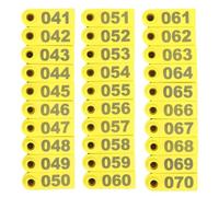 IWOWHERO Étiquettes D'oreille pour Animaux Numérotées 100 Pièces Jaunes Inscription, Identification du Bétail pour Moutons, Chèvres et Petits Animaux D’élevage, Gestion Troupeau