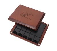 IWOWHERO Étui À Anches Saxophone Alto Et Clarinette En Bois Marron Résistant Aux Chocs Double Face Format Portable Pour Collectionneurs Et Concerts Extérieurs 4.72 X 3.86 X 0.98 in