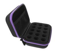 IWOWHERO Étui de Rangement pour Insuline 15 Compartiments 10 Ml, Boîte de Voyage Antichoc Portable Noir Violet, Organisateur Isotherme Réfrigérateur pour Diabétiques