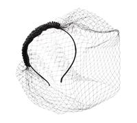 IWOWHERO Fascinant Diadème Diamant Et Voile Maille Pour Femmes Accessoire Élégant Noir Pour Mariage Et Fête Coiffe Vintage Adorable