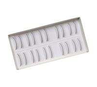 IWOWHERO Faux Cils D’entraînement en Fibres Synthétiques Douces, 10 Paires Bande Auto-adhésive, pour Pratique Extension Cils sur Mannequin, Fournitures Maquillage Professionnel, Kit Pose