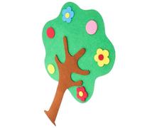 IWOWHERO Felt Apple Tree for Realistic Non-Woven Felt Wall Decor with Leaves Puzzle Interactive Matching Game for Classroom Math Teaching and Kindergarten Education Easy Setup Multiple
