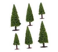 IWOWHERO Figurines D'arbres Miniatures en Pin Vert Militaire 12,5 Cm, 10 Cm, 9 Cm Lot De 6 pour Modélisme DIY, Décoration De Paysage Miniature pour Loisirs Créatifs Et Table à Sable