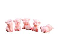 IWOWHERO Figurines Miniatures de Cochons et Mousse en Résine Plusieurs Styles Lot de 5 Décoratives et Pratiques Accessoires pour Microlandschaft Plusieurs Styles pour Micro Paysage de Jardin de Fées