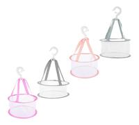 IWOWHERO Filet de Séchage Suspendu 20 Cm pour Éponges et Pinceaux de Maquillage, Lot de 4 Pièces Gris, Rose, Rose Poudré et Vert Matcha, Panier de Séchage Léger et Compact pour Accessoires