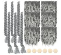 IWOWHERO Fournitures pour Gnomes de Fabrication Barbe de Poupée Faite la Main en Polyester, Bois, pour Projets DIY Délicats, Barbe Stylée et Résistante