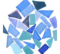 IWOWHERO Fragments de Verre Mosaïque Irréguliers pour Bricolage 250G Bleu Pièces en Verre Coloré pour Décoration Jardin Tuiles Soi-Même Accessoires Artisanat et Carrelage DIY