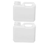 IWOWHERO Home Cleaning Supply Container Plastic Water Jug 2pcs 5L HDPE Blanc Cylindrical Flatbottomed Secure Lid Precision Measurement Multipurpose Workshop Liquid Food Storage