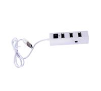 IWOWHERO Hub USB 2.0 à 4 Ports Blanc en Abs, Concentrateur Multiport Compact pour Ordinateur Portable, Adapté la Maison Bureau Couleur Aléatoire