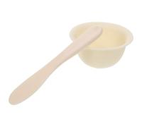 IWOWHERO Kit 2 Pièces Bol Mélangeur pour Masque en Silicone, Bol à Masque DIY 200 Ml Couleur Crème avec Spatule Blanche, Outil Pratique pour Soins du Visage et Fabrication Maison