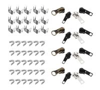 IWOWHERO Kit de Réparation Curseurs Fermeture Éclair avec Tirettes Détachables pour Sacs Vestes Bagages Rapide pour Remplacer Curseurs Lourds