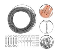 IWOWHERO Kit Treillis Câble Inoxydable avec Tendeur Câble Acier pour Suspension Extérieure et Usage pour Guirlandes Lumineuses Hamacs et Chaises Suspendues