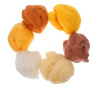 IWOWHERO Laine à Feutrer à L'Aiguille Colorée 6 Paquet 10G Chacun Laine Feutrage DIY Multicolore Tons Jaune Blanc Caramel Jaune Fromage Café Crème pour Loisirs Créatifs et Couture