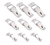 IWOWHERO Loquet à Bascule à Ressort en Fer Nickelé Kit 9 Pièces Clip de Serrage Robuste pour Coffres Boîtes à Outils et Malles Fermeture Industrielle Sécurisée