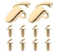 IWOWHERO Lot de 10 Bagues à Ongles Rétro en Alliage Doré, Anneaux Ajustables pour Protection D'ongles, Confortables à Porter, Décoration Nail Art et Tâches Ménagères